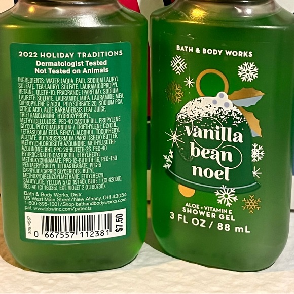 New 2x Vanilla Bean Noel Bath & Body Works Shower Gel 3 fl oz travel set. - Picture 3 of 3